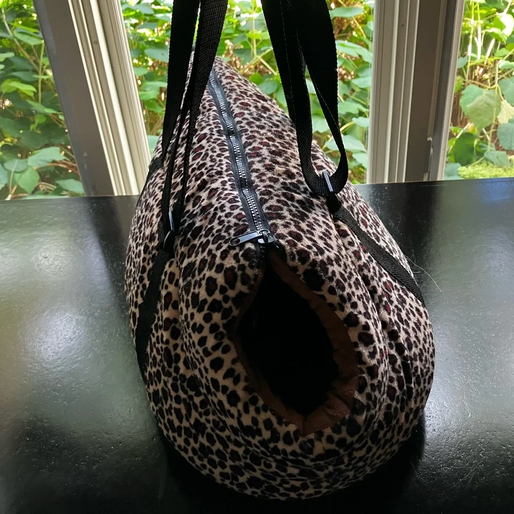 Leopard Print Pet Carrier zippered